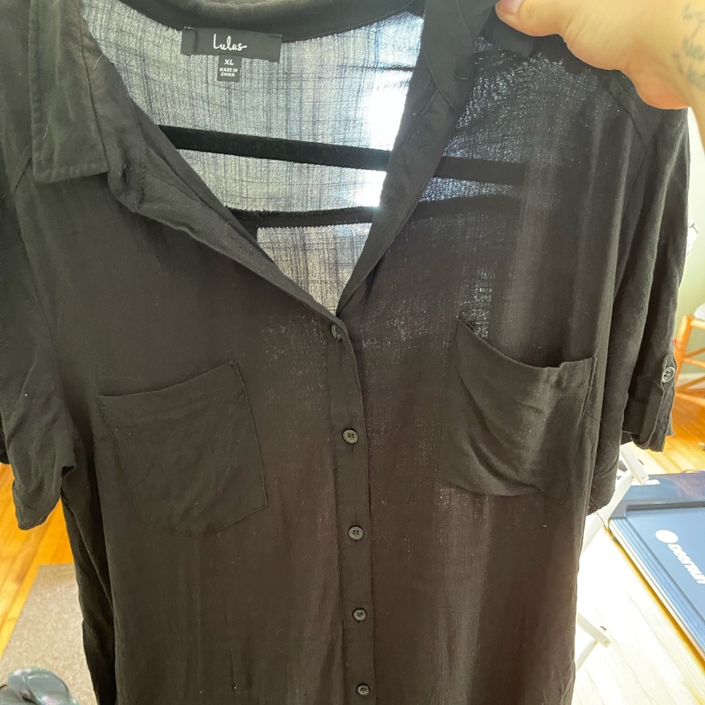 Lulus button down shirt dress short sleeved size XL